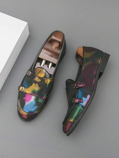 2025 New Men's Leather Shoes, Loafers, Sports Hook And Loop Shoes, British Style, Korean Version, Formal Dress Shoes, Suitable For Holidays And All Seasons