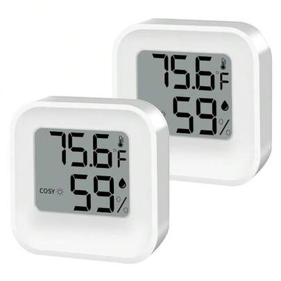 Digital Hygrometer Thermometer Room Temperature Humidity Meter Indoor Thermometer Accuracy Calibration LCD Temperature Sensor, Bedroom, Room, Office, Greenhouse, Cellar