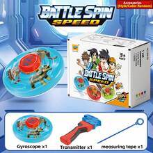 新款合金对战陀螺套装，带发射器和大号手柄，经典陀螺玩具，堆叠乐趣，竞技对战模式，男孩派对游戏，适合作为生日、圣诞节、新年礼物 - 紅色 - 查看 13