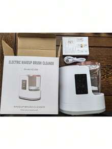 Limpiador eléctrico de brochas de maquillaje 3 en 1 con secador de aire para brochas, herramienta de limpieza automática de brochas de maquillaje alimentada por USB, rotación lenta, pantalla LCD, apto para brochas de maquillaje de tamaño pequeño a mediano - Multicolor - Ver 8