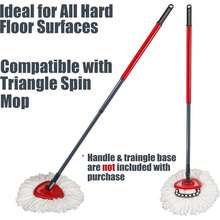 Mop Replace Head [ 3 Pack ] Mop Refills Compatible With Triangle Spin Mop, Made Of Microfiber, Deep Cleaning Machine Washable And Easy-To-Replace - 白色 - 查看 5