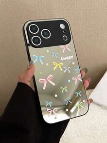 1pc Cute Colorful Bow Pattern Print Mirror Acrylic Anti-Fall Phone Case Compatible With 13/11/17/17pro/16/14/15/15pro/15 Plus/15 Promax/7plus/8plus/X/Xs Max/Xr/11pro/12pro/13pro/14pro/12mini/13mini/11promax/12promax/13promax/14promax/14plus/17pro Max/17Air/6/6s Plus/7/8/16Pro/16plus/16promax/Se2/17promax&Compatible With Galaxy/A54/A14/A12/A13/A15/A32/A33/A24/A52S/S20/S21/S22/S23/S24/S23Plus/S24ultra/S25/A15/A33/A23.Holiday Phone Accessories.Silicone Phone Case Case For 17 Pro Max Pink Christmas Funda Para Gifts Cover De Anime Mobile Phone Case Fundas Family Cover 17 Pro Max - 彩色 - 查看 5