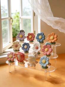 1 قطعة حامل عرض أكريليك شفاف متعدد الطبقات، منظم مكتبي مقاوم للغبار للعطور ومبخرات العطور والعناية بالبشرة، ديكور لخزانة الحمام أو غرفة المعيشة - متعدد الألوان - مشاهدة 3