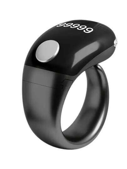 New Premium Boxed Electronic Ring Counter, Smart Adjustable Finger Size, Time & Date Display, Multi-Functional Electronic Counter, Easy Operation, Suitable For Ramadan Prayer Counting, Business Counting, Fitness Tracking, People Flow Statistics, Eid Al-Fitr Gifts And More Scenarios