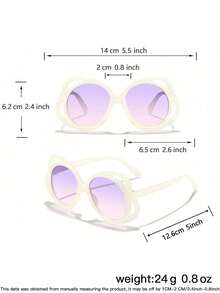 一套两副，男女童6-12岁聚碳酸酯猫眼蝴蝶结形镜框眼镜，可爱百搭时尚眼镜，户外旅行度假必备，附眼镜盒 - 彩色 - 查看 10