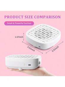 Nail Dust Collector With 10PCS Filter Pads,Compact Vacuum Fan Dust Collector For Beginner Mini Dust Suction Machine Manicure Pedicure Tool For Acrylic Nail Polishing For Home Use Christmas And New Year Gifts (For Women) - White - View 6