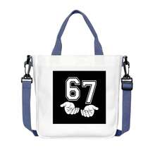 Foldable Reusable Grocery Shopping Bag, Polyester Material, Suitable For Travel And Commuting, Washable, Casual Style, Daily Carry, Joke Design, Sturdy Handle Structure, Small Canvas Bag, Small Pouch, Women Handbag, Student Bag - Multicolor - View 10