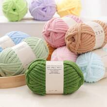 1pc 250g Chunky Dopamine Yarn Skein, Handmade Knitting Scarf, DIY Blanket, Cushion, Non-Shedding - 250 Grams - View 3