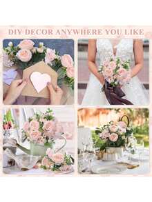 1束/3束粉色仿真绣球牡丹玫瑰花束，适合家居装饰、婚礼新娘捧花、情人节礼物 - 淺粉色 - 查看 4