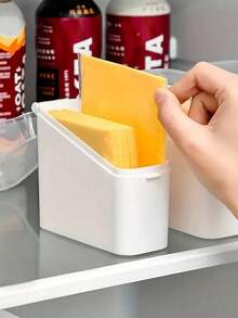 2/1 塑料奶酪保鲜盒（带盖） - 冰箱保鲜盒，多功能办公用品，适用于咖啡和茶包，厨房收纳配件，家居收纳盒 - 彩色 - 查看 5