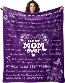 Irthday Gifts For Mom From Daughter Son - Christmas Lanket Gifts For Mom - Est Moms Ever Present - Mothers Day Valentines Day Presents For Mother - To My Mom's Lanket  Purple - 媽媽禮物藍色 - 查看 1