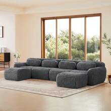 These Modular Sofas, Keine Assembly, Free Combinations, Atmungsaktiver Plüschstoff, Rutschfester Boden, Mit Kissen. Ergonomische Understand, High-Quality Structure, Designed For Living Conditions - Grey - View 6