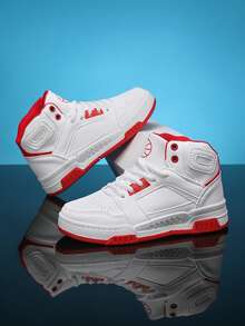 男童防滑篮球鞋，时尚运动鞋，白色运动鞋 - 紅色 - 查看 5