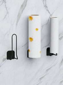 1 buah Rak Penyimpanan Handuk Kertas Gantung Dinding untuk Kamar Mandi, Rak Spons Stainless Steel, Rak Plastik Pembungkus Gantung Dinding, Aksesoris Wastafel Dapur, Cocok untuk Dapur, Kamar Mandi, Ruang Tamu - MultiWarna - View 6