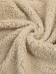 1pc Soft & Breathable Solid Color Fleece Baby Sleeping Bag, Suitable For Home Use - Khaki - View 6