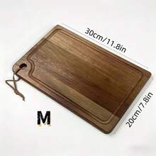 3-Piece Wooden Cutting Board Set, Large/Medium/Small, Grooved Wooden Chopping Board, Portable Hanging Hole Design, Kitchen Cutting Board, Multi-Purpose Hardwood Board, Outdoor Fruit Board, Suitable For Hotel, Home, Outdoor, Camping - Brown - View 11