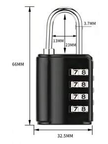 Tendencia2 Piezas Candados De Combinación 4 Ciritas 1.1inch Con Llave Plata + NegroCalidad premium - 1 - Ver 8