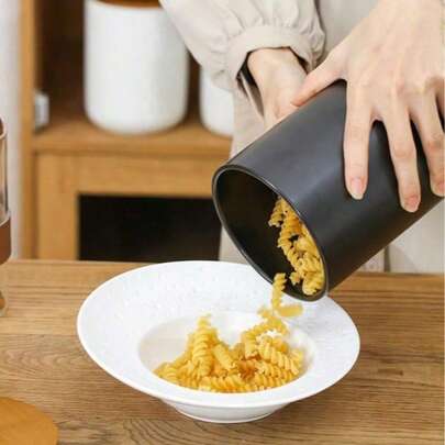 1pc Ceramic Food Storage Canister, Airtight Kitchen Container With Moisture-Proof Lid, Suitable For Storing Coffee Beans, Sugar, And Spices, Coffee Storage, Cabinet Organization, Modern Kitchen Accessory, Minimalist Design Body, Multipurpose Glass Material, Reusable Sealed Jar, Kitchen Organization Tool, Ideal For Cooking Enthusiasts And Homemakers.