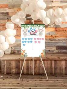 Gender Reveal Party Poster, Baby Shower Decorations, Suitable For Boy Or Girl, Anniversary Gift, Birthday Party Decor, Wedding Gift, Bridal Shower Voting Poster - Shape - View 1