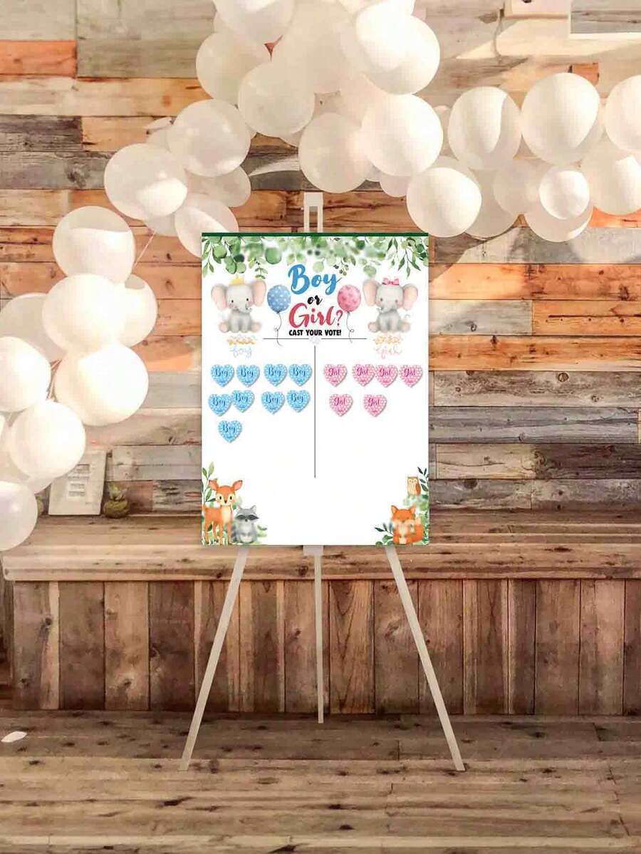 Gender Reveal Party Poster, Baby Shower Decorations, Suitable For Boy Or Girl, Anniversary Gift, Birthday Party Decor, Wedding Gift, Bridal Shower Voting Poster - Shape - View 1