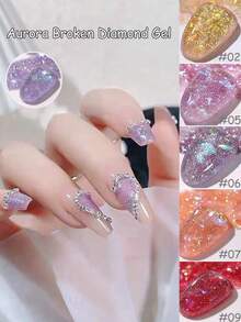 MISS SHAKA 10毫升Y2K指甲闪粉凝胶指甲油，超闪亮铂金亮片，高端潮流反光水钻美甲用品，圣诞美甲 - 彩色 - 查看 3