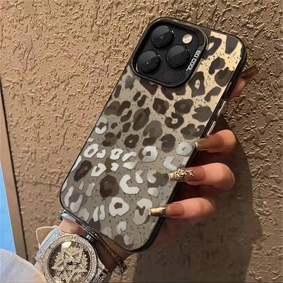 1个豹纹手机壳，兼容苹果手机11/12/13/14/15/16/17 Pro Max/X/7 Plus/8 Plus/Xs Max/XS，防摔保护壳，摄像头保护，复古欧美风，时尚优雅，可送朋友，可送爱人。