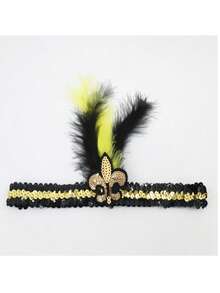 Carnival Headband With Sequined Glittering Hairband, 1920s Carnival Party Headwear