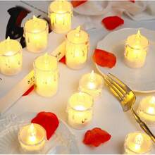 Tendencia24 Vela Led Transparent Lágrima Ámbar Decora Boda Evento 8cm TransparenteCalidad premium - 1 - Ver 7