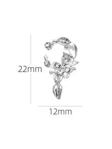 10pcs/Pack Bestselling Super Shiny Metal Flower Wreath Pendant, Alloy Rhinestone Gold/Silver Color Nail Art Jewelry 3D Metal Crystal Glass Heart Tassel Nail Decor DIY Accessories For Girls And Women Nails Nail Supplies - Multicolor - View 6