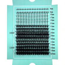 16 Rows Eyelashes (6/7mm) + Pointed Eyelashes (15-21mm) + 60D/80D/100D/120D/160D/200D Russian Volume Eyelash Extension Kit, Pointed D-Curl Fluffy Soft Individual Lash Clusters, 5D Fluffy Thick Lash Clusters, 12-20mm Pointed Lash Clusters, Thick Individual Lashes - Black - View 16