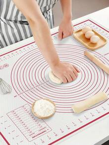 1pc Kneading Mat, Baking Mat, Pastry Mat, Rolling Mat, Non-Stick & Anti-Slip Surface | With Measurement Markings - Clear Scales | Washable - Easy To Clean | Suitable For Rolling Dough, Kneading, Making Dumpling Wrappers, Baking, Making Pasta, Pizza, Candy, And Other Baking & Cooking Needs, Available In Multiple Sizes - Multicolor - View 1