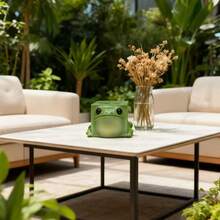 1个柔软可爱的方形青蛙摆件，适用于办公桌和书桌，舒缓桌面压力，现代家居风格窗台装饰，玄关装饰摆件，树脂工艺品 - 彩色 - 查看 5