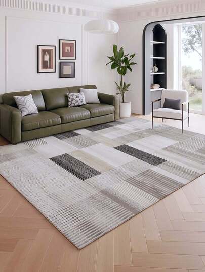 1件装时尚室内装饰地毯，新款仿羊毛材质室内地毯，客厅地毯，沙发地毯，卧室地毯，防滑床边垫，餐厅厨房地毯，办公椅垫，玄关门垫，户外野餐垫，户外露营毯