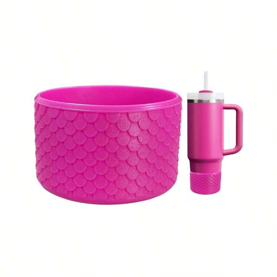 Bottle Boot Protector 40/30/20 Oz Tumbler IceFlow 30/20oz, Chameleon Gradient Silicone Tumbler Boot Anti - Slip Cup Sleeve, Accessories - Fuchsia Pink - 查看 1