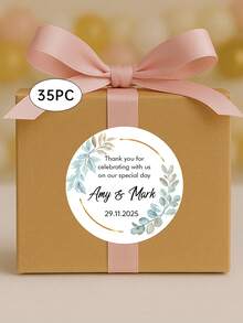 35 Stück personalisierte Hochzeit Dankeschön Aufkleber - 17 Stile, Gastgeschenk Aufkleber, Party Gastgeschenk Etiketten, Süßigkeitenverpackung Aufkleber, Hochzeit Umschlag Siegel - Einfach zu verwenden, wasserfest, personalisierter Schmuck, personalisierte Geschenke, personalisierte Hochzeit, angepasste Aufkleber, Heim Erfrischung, Weihnachtsdekoration, für Einweihungsparty