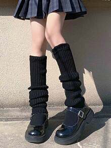 1双女士纯色保暖装饰腿套，舒适时尚，适合春、秋、冬季穿着。 - 白色 - 查看 13