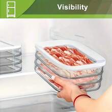 Stackable Refrigerator Food Storage Container (With Lid), Suitable For Storing Cooked Food, Bacon And Luncheon Meat, Suitable For Storing Cold Cuts, Sausages, Cooked Meat And Ready-To-Eat Meals, Also Suitable For Food Refrigeration And Freezing. - Multicolor - View 8