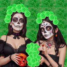Tendencia100p Flor De Cempasuchil Artificial Decoracion Dia De MuertoCalidad premium - Verde - Ver 5