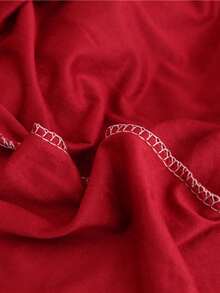 1pc Armless Sofa Bed Cover, Elastic Polyester Fiber Sofa Slipcover, Knitted Milk Silk, Suitable For All Seasons - Burgundy - View 9