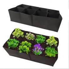 Garden Planting Bag Multi-Gird Felt Growing Bag Rectangle Planting Nursery Pot Vegetable Tomato Potato Planting Container Plant - Black - View 8