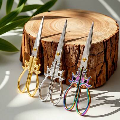 Vintage Stainless Steel Sewing Scissors - Sharp And Durable Metal Craft Shears, Suitable For Tea Art, Embroidery, Sewing And DIY Handcraft, Ideal Gift For Professionals And Hobbyists, Perfect For Artists And Crafters