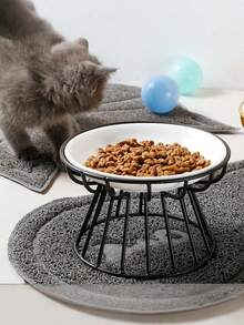 1pc Elevated Cat Bowl, Stainless Steel Pet Food Bowl With Stand, Easy To Clean Raised Cat Feeder, Anti-Spill Pet Bowl, Suitable For Cats - Multicolor - View 6
