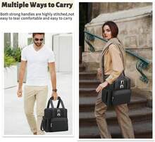 Holuxer Insulated Lunch Bag & Lunch Box For Men - Double Deck Reusable Lunch Bag For Women Tote Cooler Bag Leakproof Soft Expandable - Large Lunchbox For Work/Adult/Picnic/Outdoor (Black,15L) - ColorA - View 2