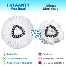 (3 Pack) Mop Replacement Heads For O Cedar - Mop Replace Head Easy Wring Spin Mop Heads Replacements Easy To Clean Install And Replaceable Mop Head Machine Washable - 白色 - 查看 8