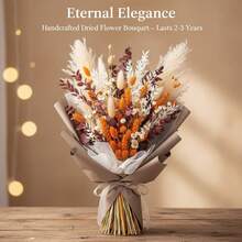 TendenciaPampas Secas Plantas Flores Artificiales Decorativas 64 PzasCalidad premium - Naranja - Ver 8