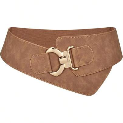 Wide Elastic Stretch Waist Belt Women's Adjustable Fashion Dress Belt