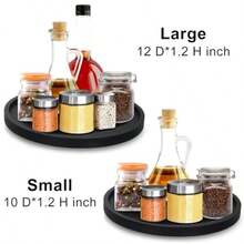 Black Wooden Lazy Susan Turntable Organizer Cabinet Round Bathroom Vanity Rotating Tray 10" Small Lazy Susans For Dining Table Top Kitchen Countertop Decor Tray Wood Lazy Susan Coffee Bar Accories - 10吋+松木 - 查看 7