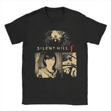 Men's Horror Game Silent Hill F T Shirt Hinako Shimizu Cotton Clothing Novelty Short Sleeve Crew Neck Tees Summer T-Shirt - 黑色 - 查看 2