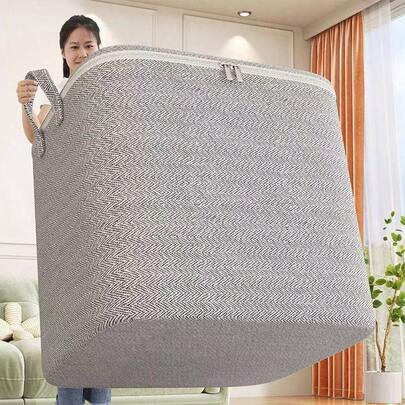 Large Capacity, Waterproof, Foldable Modern Fabric Storage Box - Ideal For Storing Clothes, Bedding, Toys, Home & Car Accessories, Classic Style Fabric Storage Box With Lid, Underbed Storage Organizer ,Travel Essential Bag