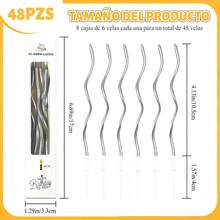 Tendencia48 Velas Plateadas Curvas Pastelera Pastel Feliz CumpleañosCalidad premium - 1 - Ver 3